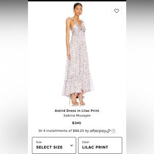 Sabina Musayev Lilac Floral Dress size small